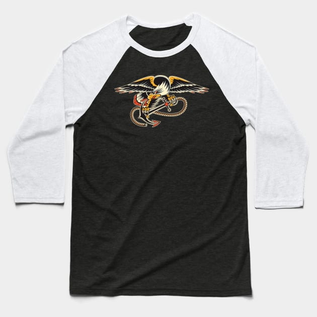 eagle & anchor traditional tattoo Baseball T-Shirt by Abrom Rose